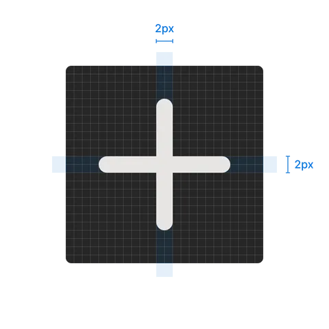 An icon drawn with a 2 pixel stroke