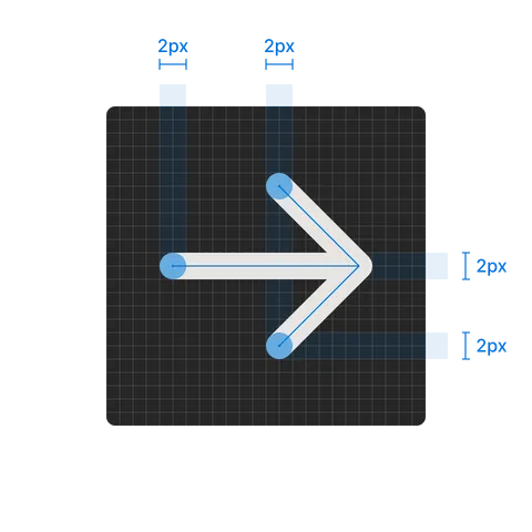 Round caps at the ends of lines