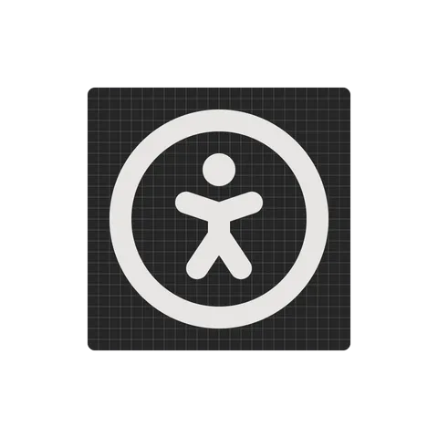The accessibility icon drawn with high contrast on the grid