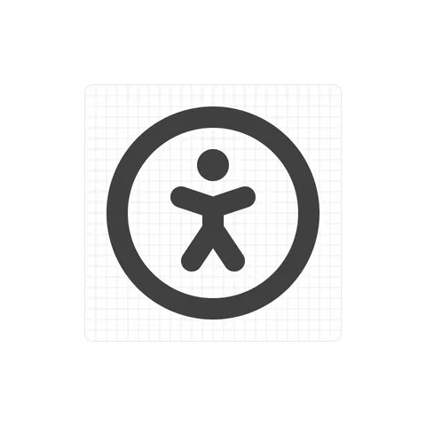 The accessibility icon drawn with high contrast on the grid
