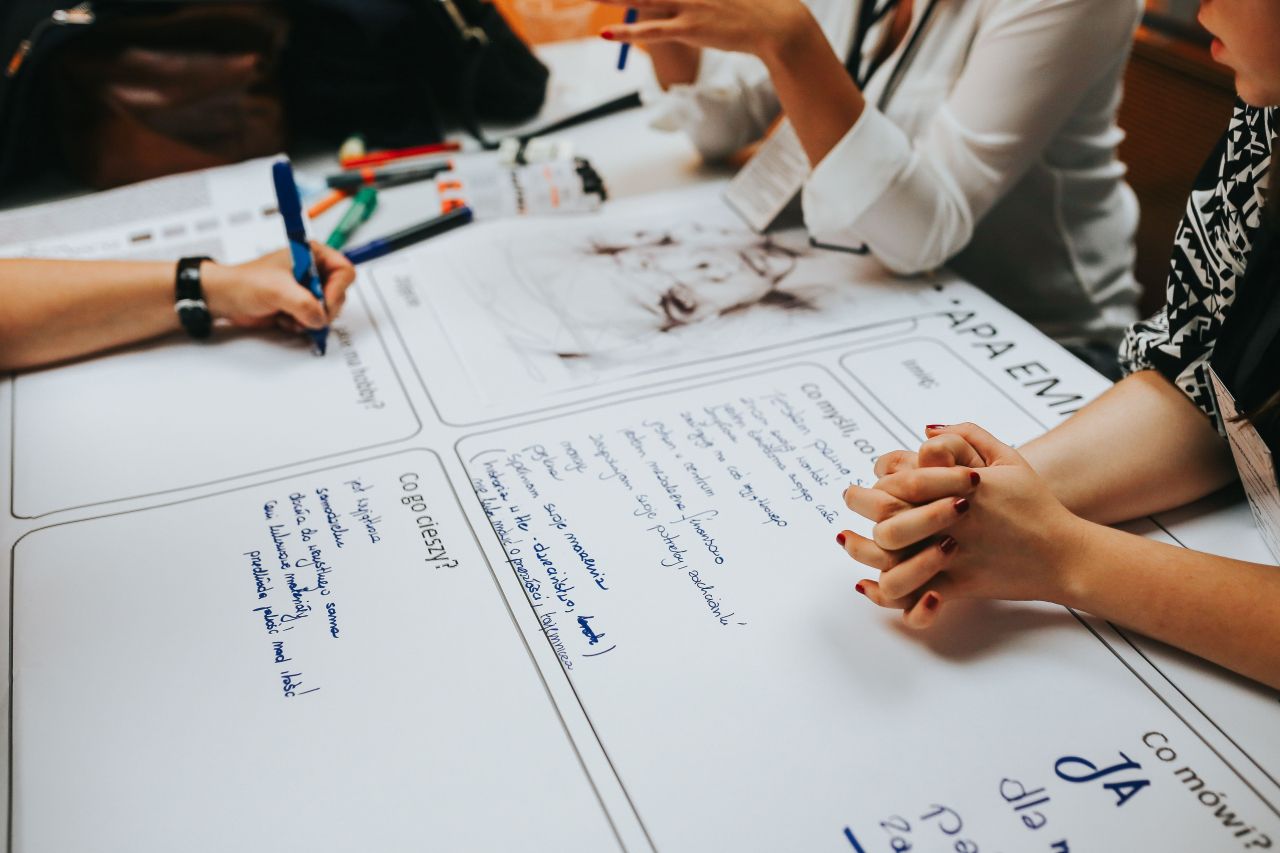 Designers at a brainstorming session